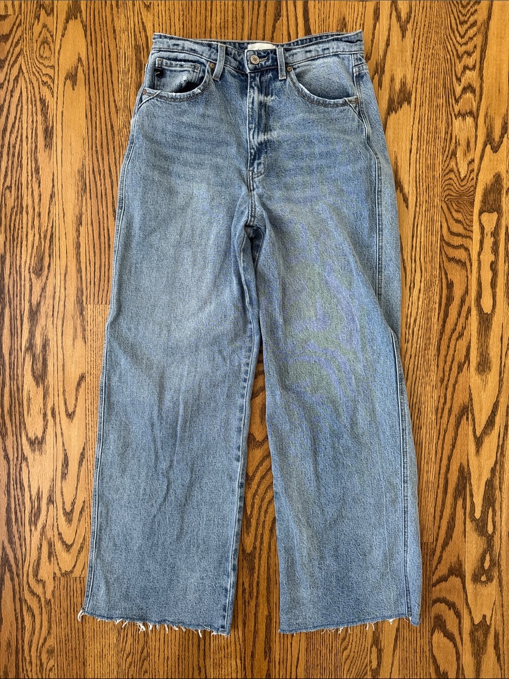 KanCan Light Blue High-Rise Wide-Leg Jeans